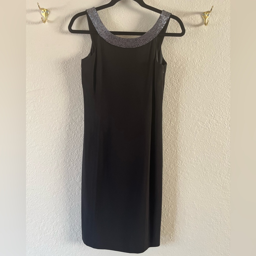 Lauren Ralph Lauren Little Black Dress Size 2 Beaded Neckline EUC Cocktail Party